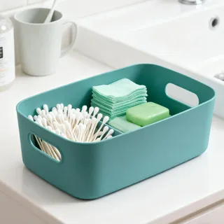 Pp-schreibtischkorb Zur Aufbewahrung, Kosmetik-organizer Mit Griff Für Die Aufbewahrung Zu Hause, Groß, Grün