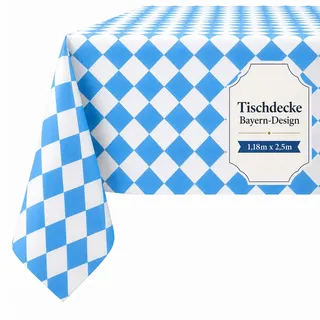 Sensalux Tischdecke Oktoberfest, Bayerische Raute, 118 x 250 cm | bayrische Raute, Tischdeckenrolle, Tischläufer, Stehtischhusse und Tischdecke für Wiesn Party Festzelt