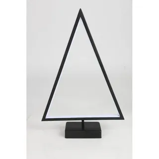 BURI Dekofigur Weihnachtsdeko Baum auf Ständer LED H=41cm Weihnachtsbaum Weihnachten, Metall, 60 warmweiße LEDs, Timer 6/18 Std., batteriebetrieben schwarz