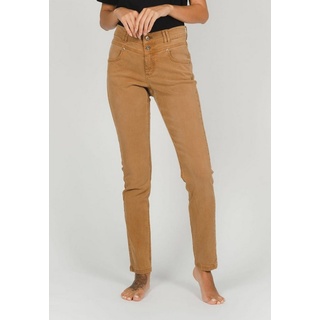 ANGELS Slim-fit-Jeans Jeans Skinny Button mit Coloured Denim braun 28 - 40