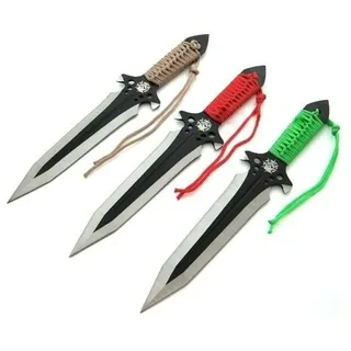 3er Wurfmesser Set - Kit Rae Design - Skull Head - Hellhawk Triple Throwing Dagger - Wurfdolch -