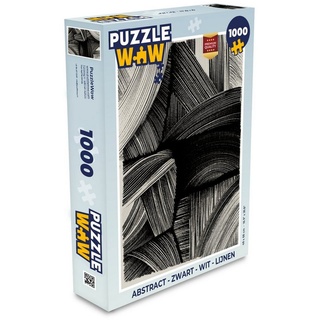 MuchoWow Puzzle Abstrakt - Schwarz - Weiß - Linien, 1000 Puzzleteile, Foto-Puzzle, Bilderrätsel, Puzzlespiele, Klassisch bunt