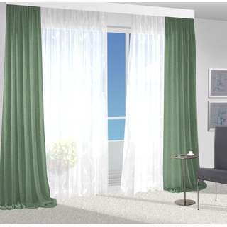 Vorhang VHG "Una" Gardinen Gr. 180 cm, Kräuselband, 140 cm, grün (hellgrün) Gardinen nach Räumen Gardine