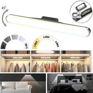 Lunartec Akku-LED-Leselampe für Wand & Unterschrank, einstellbarer Winkel, 35cm