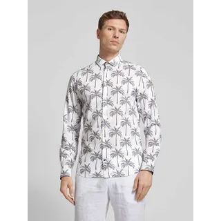 Regular Fit Freizeithemd mit Kentkragen Modell 'PALMS', Weiss, XL