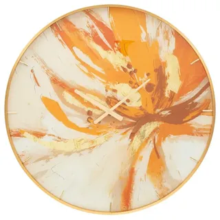 Mauro Ferretti Runde Wanduhr aus mehrfarbigen Holzfasern Ø 80 x 5 cm | Gr.: onesize