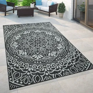 Paco Home In- - Outdoor Teppich Balkon Terrasse Vintage Orientalisches Muster Ornamente, Grösse:60x100 cm,
