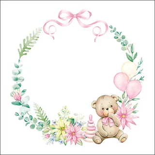 Ambiente Home Ambiente Serviette Baby Teddy 20er Set 33x33cm Papier Einseitig Bedruckt