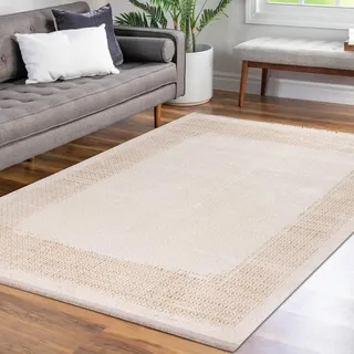 CARPETIA Teppich Gästezimmerteppich glänzend Gold weiß, 160 x 230 cm