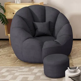 Beanbag, Gamer Armchair (Without Filling) for Adults, Seat Cushion, Sofa, Bean Bag, to Choose from, 95 x 85 x 71cm,Schwarz