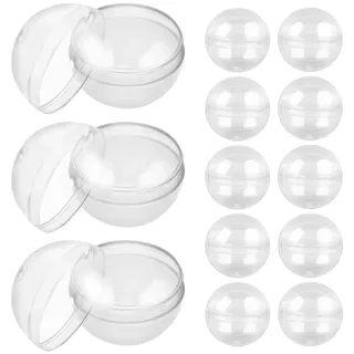 ANNASAMDO 50 Stück Transparent Leere Kugeln zum Befüllen, Acrylkugeln Runde Leere Kapseln Kleine Kunststoffkugeln zum Befüllen, Christbaumkugeln Weihnachtskugeln für DIY Geburtstag Party - 28mm