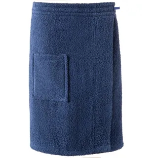 CelinaTex Funlike Kilt kurz S/M dunkel blau Baumwolle Saunakilt Frottee Sarong Saunatuch Saunasarong - S/M Herren