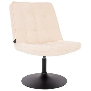 Svita Henry Loungestuhl Polsterstuhl Drehsessel Drehfuß Loungesessel Cord Beige