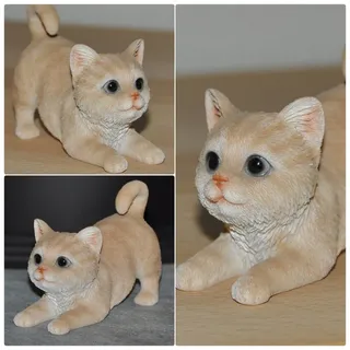 dazikemo Gartenfigur Dekofigur Gartenfigur sitzende Katze rot braun
