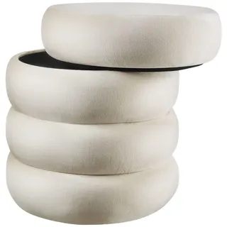 Tectake Sitzhocker Altu Samt 42 x 42 x 47 cm Beige