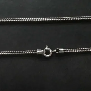 Drachensilber Halskette "Fischgräte" Herren 2,5mm Vierkant Silberkette 925 Silber 61cm - Silber