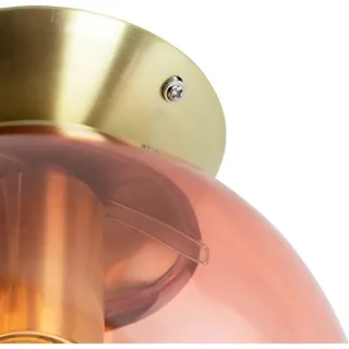 QAZQA Pallon 1-flammig kugelförmig rosa Glas Messing