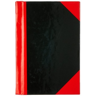 IDENA Kladde A7, 96 Blatt, 70 g/m2, kariert, fester Einband, rot/schwarz, 1 Stück