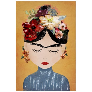 artboxONE Poster 45x30 cm Frida Kahlo Menschen Frida (Yellow Version) - Bild Frida Female Frau