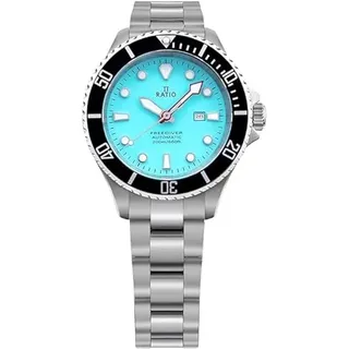 Ratio FreeDiver Damen Taucheruhr Saphirglas Japanisches Automatik-Uhrwerk 200 m Wasserdicht Eisblau