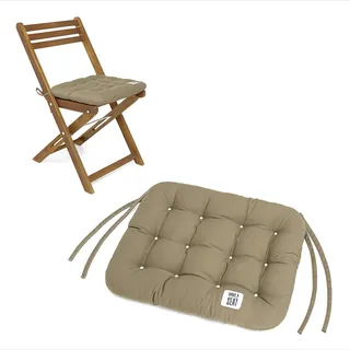 HAVE A SEAT Living - Sitzkissen Klappstuhl 40x35 cm - 2er Set - Bequemes Sitzkissen Outdoor - Waschbar bis 95°C, Wetterfest, Orthopädisch - Made in Germany (2er Set - 40x35 cm, Goldbraun)
