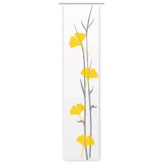 gardinen-for-life Schiebegardine Ginkgo gelb plus Flächenvorhang HxB 260x60 cm - B-line weiß