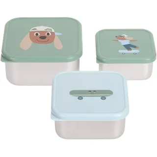 Lässig 3-tlg. Edelstahl-Snackboxen-Set - Tiny Team