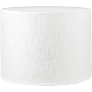Home Sweet Home Moderner Lampenschirm Canvas | Zylinder |25/25/19cm | Weiß | Stoff-Lampenschirm aus Baumwolle | für E27 Lampenfassung | RoHS-geprüft | geeignet für Tischlampe