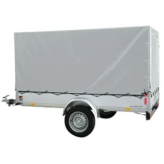 Stema Anhänger Basic STL 750 7.5-21-13.1 mit Hochplane 100 cm hoch  (Nutzlast: 530 kg, Einachser, Kasteninnenmaß: 210 x 128 x 34,5 cm, Ungebremst)