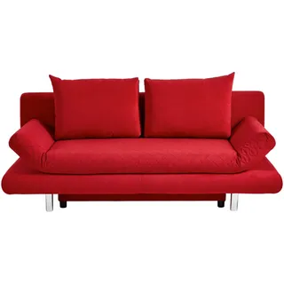 GUTMANN FACTORY Schlafsofa rot, B:194cm H:73cm T:91cm, 100% Polyester, Sofas, Schlafsofa