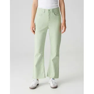 Opus Tapered Fit Jeans mit offenem Saum Modell Eboni Hellgruen, 34/28