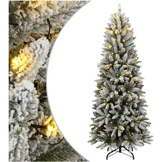 vidaXL Künstlicher Weihnachtsbaum mit Schnee 150 LEDs grün 150 cm