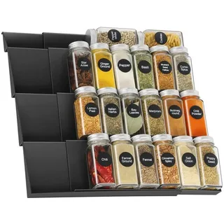 Okiuen Gewürzregal Gewürzregal Schublade Organizer Einstellbare Breite 30cm-60cm sauber