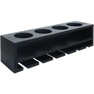 Mendler Weinregal HWC-P21, Glas-/Flaschenhalter Wandbar Regal für 4 Flaschen/6 Gläser Holz FSC®-zertifiziert 12x48x12cm ~ schwarz