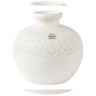 Decoris Vase 20x19cm Keramik Craquele Blumenvase Keramikvase Tischvase Blumen Dekovase Terrakotta Tischvasen Gastronomie Tischdeko Hochzeitsdeko Vasen Weiß