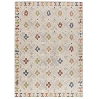 Atticgo Webteppich, Mehrfarbig, Beige, Textil, Ethno, Rechteckig, 160x230 cm, Oeko-Tex® Standard 100, antistatisch, für Fußbodenheizung geeignet, leicht zusammenrollbar, Teppiche & Böden, Teppiche, Moderne Teppiche