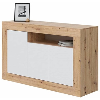 Habitdesign 30 DE Sideboard, Holz, Weiß/Eiche (Artik und Nodi), Grande