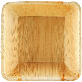 Wisefood Palmblatt Teller quadratisch tief 10 x 10 cm 50 St. Beige