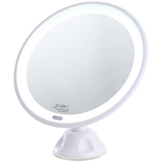 Saugnapf-Kosmetikspiegel mit LED-Licht und Akku, 5-fache Vergrößerung