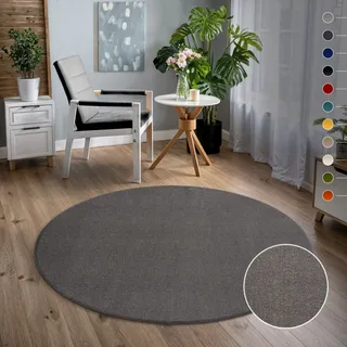Sanat Kurzflorteppich Ø 150 cm Grau
