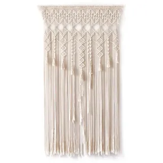 Makramee-Vorhänge, großer Makramee-Wandbehang, 100 cm B x 200 cm L, handgefertigte Türvorhänge, Boho-Vorhänge für Schrank, Raumteiler, Kopfteil, Hochzeit, Hintergrund, Boho-Wanddekoration