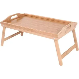 Famanu Bambus Bett-Tisch mit Klappbeinen - 50 cm