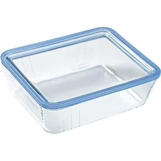 Pyrex Pure Glass 5424006 Rechteckiger luftdichter Behälter mit Deckel, 24 x 19 x 8 cm, 2,6 l, transparent, Standard