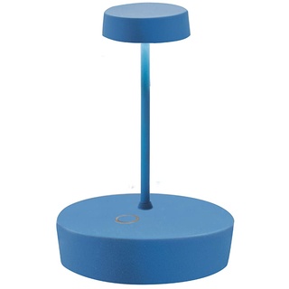 Zafferano, Swap Mini Lampe, Wiederaufladbare und Kabellose Tischlampe mit Touch Control, Geeignet für den Innen- und Außenbereich, Dimmer, 2700 K, Höhe 14,8 cm, Farbe Capri-Blau