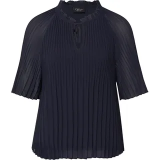 s.Oliver Festliche Chiffon-Bluse mit Plissee und Rüschen Blau 40