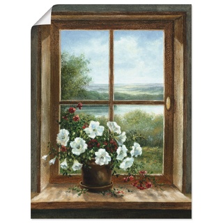 Wandbild »Blumen am Fenster«, Arrangements, (1 St.), als Alubild, Leinwandbild, Wandaufkleber oder Poster in versch. Größen, Bilder, 49215427-0 braun B/H: 60 cm x 80 cm