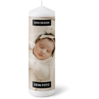 printplanet – Taufkerze - Personalisiert mit Foto - Kerze Taufe Geschenk