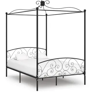 vidaXL Himmelbett 120 x 200 cm Schwarz
