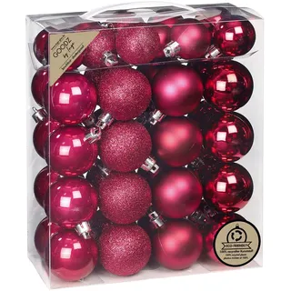 Weihnachtskugeln Kunststoff 4cm - 5cm 44er Set Christbaumkugeln (Berry Kiss)