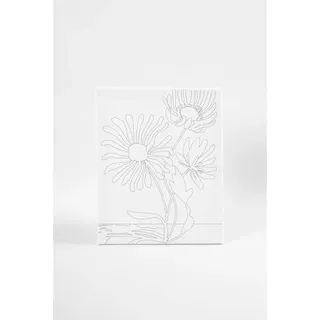 Creativ Company Mal-Leinwand mit Aufdruck, Große Blumen, T 1,6 cm, Größe 24x30 cm, 360 g, 1 Stk